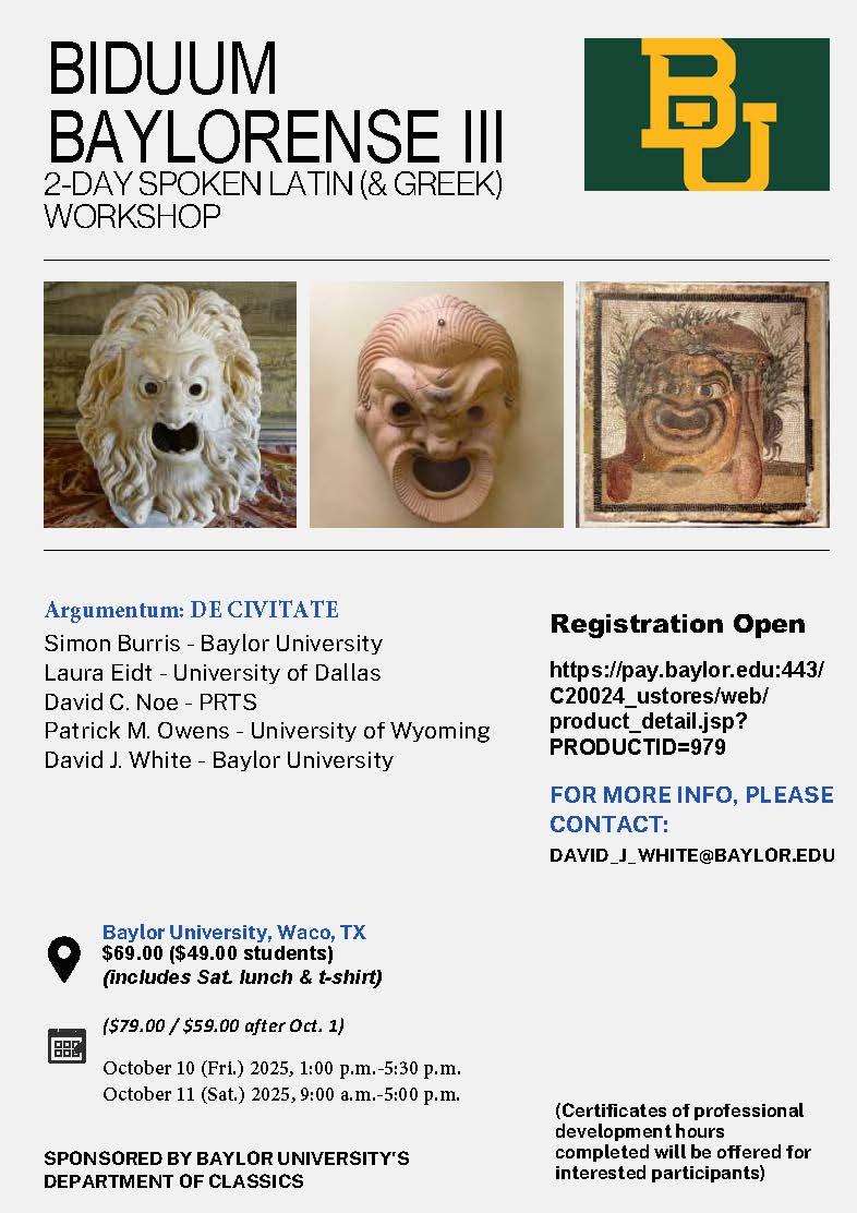 small poster for 2025 spoken Latin and Greek workshop